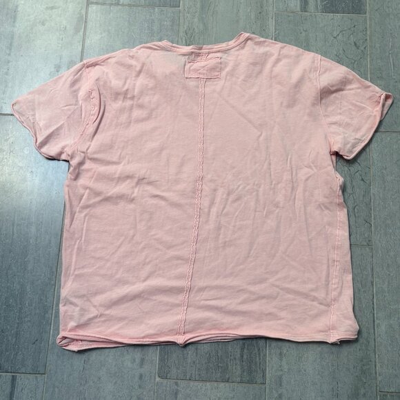 We The Free Short Sleeve Oversized Crewneck Cotton Tee Shirt Pink XS - Picture 4 of 9
